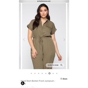 Fashion Nova Plus Olive Green Jumpsuit